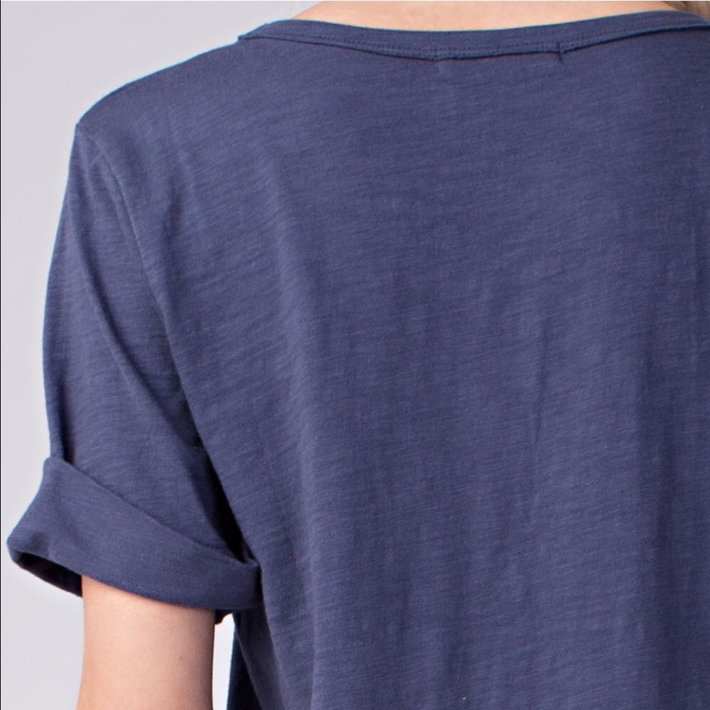 Blue Purple Cotton Casual T-shirt Dress - Picture 7 of 8